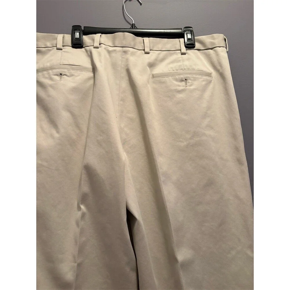 Brooks Brothers Dress Pants Mens 38x30 Beige Pleated Cuffed Straight Leg - Picture 5 of 9